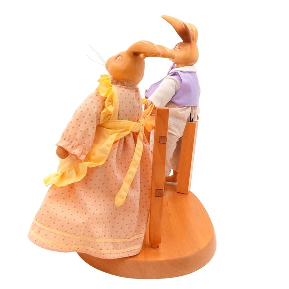 The Hopkins Bunny Rabbit Sculpture Wood Robert Raikes 1990s Numbered Limited - Picture 3 of 16